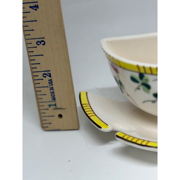 VTG Norcrest Chanticleer Handpainted Rooster Wall-Pocket Tea Cup Spoon Holder - Picture 6 of 7